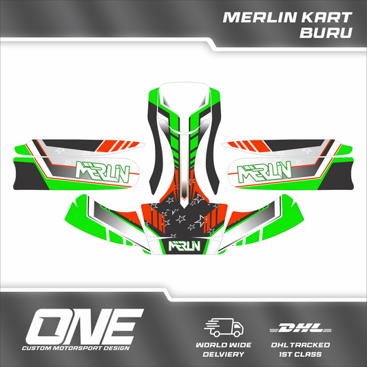 Merlin Kart Graphics Kit – Fluro Green