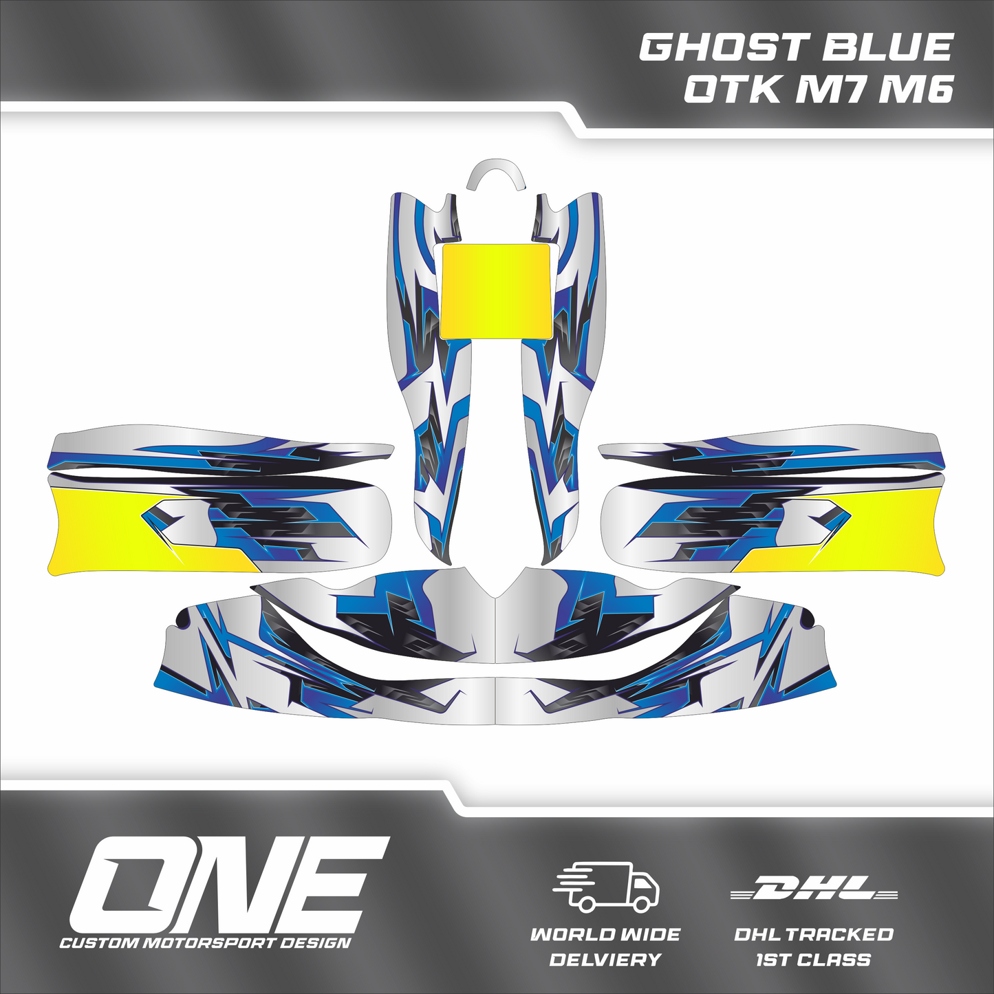 Ghost Blue Kart Graphics Kit- One Original Design