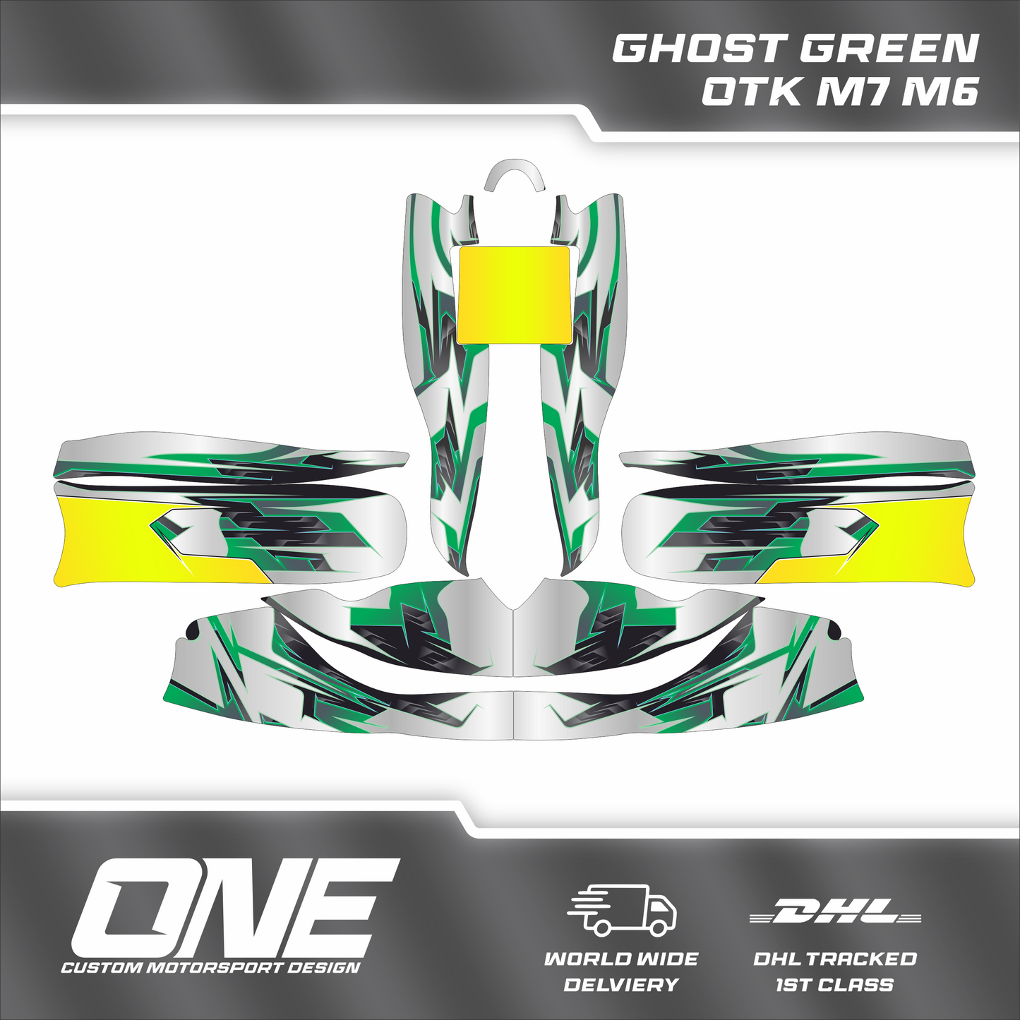 Ghost Green Kart Graphics Kit- One Original Design