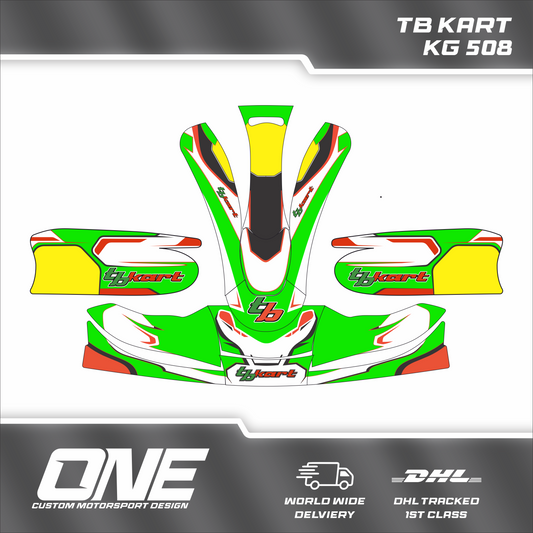 Replica TB Kart Graphics Kit – Fluro Green